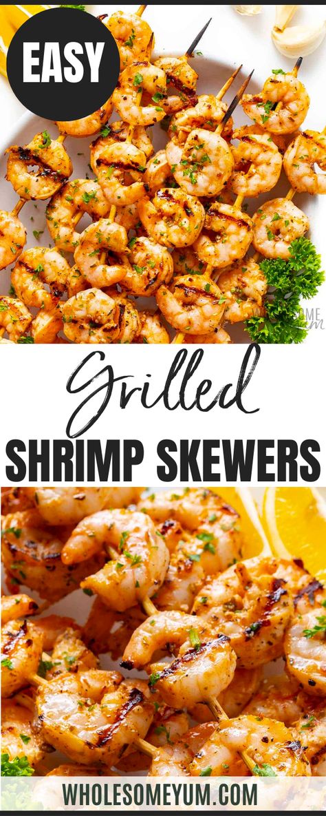 Garlic Shrimp Skewers, Grilled Shrimp Marinade, Grill Shrimp, Shrimp Kabob Recipes, Best Marinade, Shrimp Skewer Recipes, Grilled Kabob Recipes, Shrimp Marinade, Shrimp Kabobs