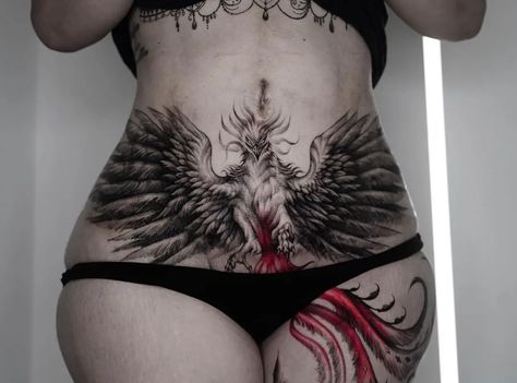 Phoenix Bird Tattoo, Phoenix Back Tattoo, Tattoos To Cover Scars, Word Tattoo, Phoenix Tattoo Design, Clever Tattoos, Full Body Tattoo, Hand Tattoos For Women, Pretty Tattoos For Women