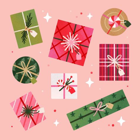 Laura Younger (@lauradyounger) • Instagram photos and videos Christmas Presents Pictures, New York Christmas Illustration, Christmas Stars Illustration, Pastel Christmas Illustration, Christmas Gifts Illustration, Tinsel Illustration, Christmas Aesthetic Photography, Xmas Illustration Design, Target Campaign