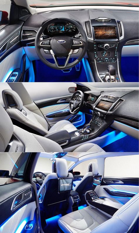 Ford Edge Show Car Interior Custom Interior Car, Ford Fusion Interior, Cool Car Interior, Ford Expedition Interior, 2019 Ford Fusion Custom, 2014 Ford Fusion Custom, Ford Edge Accessories, Ford Edge Custom, Ford Gt Interior