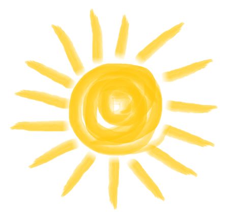 sun Sun Is Shining, Bright Yellow, The Sun, White Background, Sun, Yellow, White