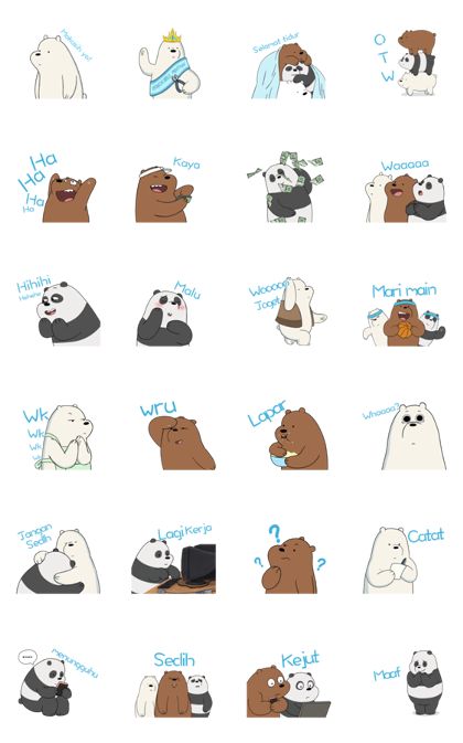 We Bare Bears Animated Stickers LINE Sticker - Ice Bear We Bare Bears, Whatsapp Sticker, Gif Png, طابع بريدي, We Bare Bears Wallpapers, Ice Bears, Cute Panda Wallpaper, We Bear, We Bare Bears