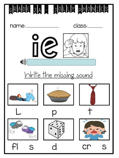 Ie Sound Phonics Worksheets, Y Sound Worksheet, Phonics Worksheets Free, Cvc Words Worksheets, 3 Letter Words, Long Vowel, Long Vowels, 2nd Grade Worksheets, Jolly Phonics