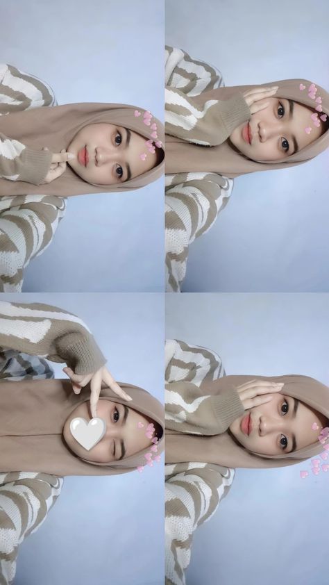 Pose Selfie Hijab, Ide Pose Foto Hijab, Ide Selfi, Selfie Hijab, Outfit Korean Style, Dump Ideas, Hijab Aesthetic, Self Portrait Poses, Model Poses Photography