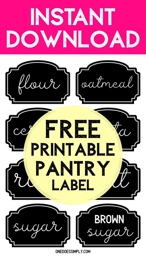 Free Printable Chalkboard Labels, Chalkboard Pantry Labels, Pantry Labels Template, Pantry Labels Printable, Free Pantry Labels, Vintage Pantry Labels, Kitchen Canister Labels, Free Chalkboard Printables, Pantry Organization Labels