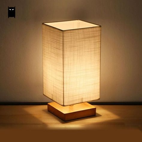 Soleilchat Wood Fabric Shade Table Lamp Fixture Modern Nordic Japanese Style Tatami Abajur Night Stand Light for Restaurant Bedroom Bedside Night Stand Light, Modern Nightstand Lamps, Light For Restaurant, Night Stand Lamp, Japanese Lamp, Japanese Lamps, Night Table Lamps, Studio Lamp, Japanese Table