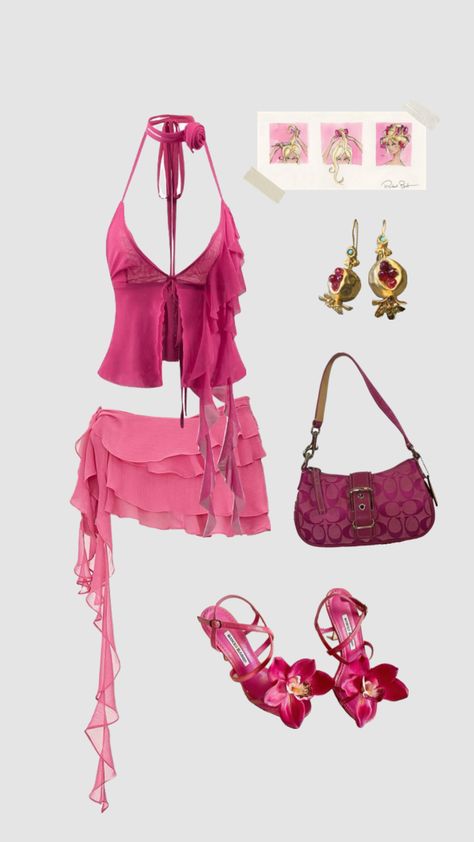 Caribbean Summer, Outfits For Spain, 2000s Outfit, Outfits 2000s, 2000s Clothes, Preformance Outfits, 2000s Fashion Outfits, Pink Outfits, Summer Fashion Outfits