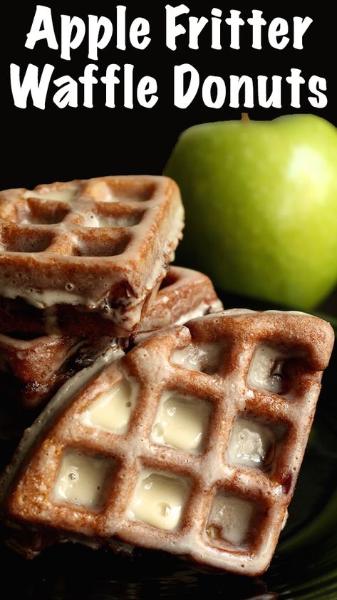 Apple Fritter Waffle Donuts the perfect Fall brunch treat! Waffles made with apple fritter batter, then deep fried and iced like donuts. #waffles #fall #apple Waffle Donut Recipe, Waffle Donuts, Waffle Iron Recipes, Waffle Maker Recipes, Apple Fritter, Fall Brunch, Donuts Recipe, Apple Fritters, Think Food