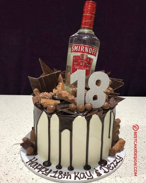 50 Vodka Cake Design (Cake Idea) - February 2020 Vodka Themed Birthday Cake, Au Vodka Birthday Cake, Alcoholic Cake Design, Alcohol Cake Design, Vodka Cake Design, Alcohol Cake Ideas, Vodka Birthday Cake, Birthday Cake Vodka, 18th Cake Ideas