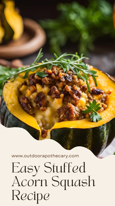 Transform your fall dinners with this easy stuffed acorn squash recipe. Perfect for cozy evenings, this flavorful dish combines roasted acorn squash with a savory stuffing that’s packed with wholesome ingredients. Whether you're hosting a holiday gathering or enjoying a quiet meal, this recipe is a must-try for the season. Explore more fall-inspired recipes today! #FallRecipes #AcornSquash #EasyRecipes #StuffedSquash #HealthyEating Roasted Stuffed Acorn Squash, Mushroom Stuffed Acorn Squash, Meat Stuffed Acorn Squash, Easy Stuffed Acorn Squash, Stuff Acorn Squash Recipe, Acorn Squash Recipe Stuffed, Crockpot Acorn Squash, Baked Acorn Squash Recipes, Roasted Acorn Squash Recipes