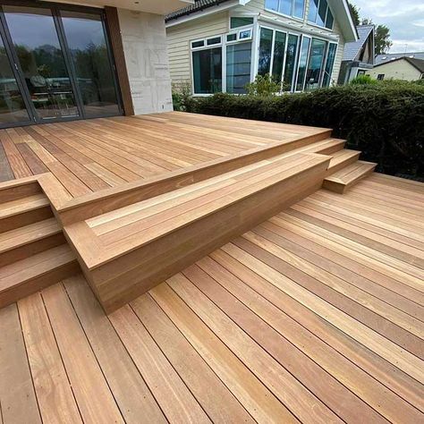 Raised Decking, Millboard Decking, Decking Ideas, Terrasse Design, Raised Deck, Hardwood Decking, Deck Stairs, Timber Deck, Decks