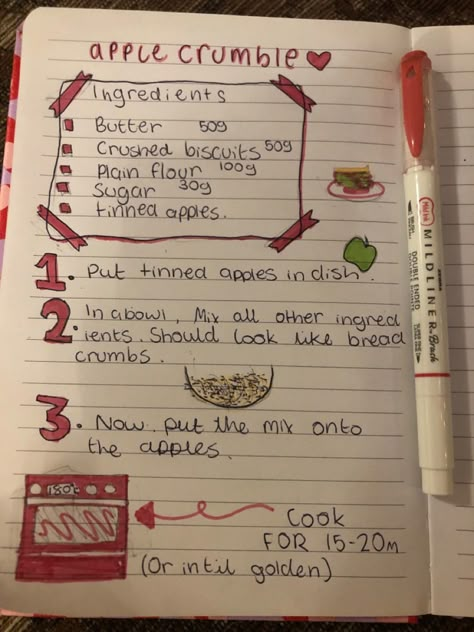 Recipe Notebook Ideas, Cute Recipe Book Ideas, Cook Book Design Ideas, Aesthetic Recipes Notes, Homemade Cook Book, Aesthetic Recipe Book, Recipe Book Pages, Cute Food Recipes, Cook Book Ideas