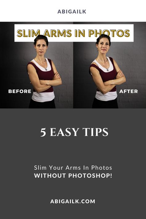 5 easy posing tips to instantly slim your arms in photos! Poses For Looking Slim, Best Way To Slim Down Arms, Poses For Big Arms, How To Look More Slim In Photos, How To Pose Thinner In Pictures, Flabby Arms, Bigger Arms, Body Confidence, Best Poses For Pictures