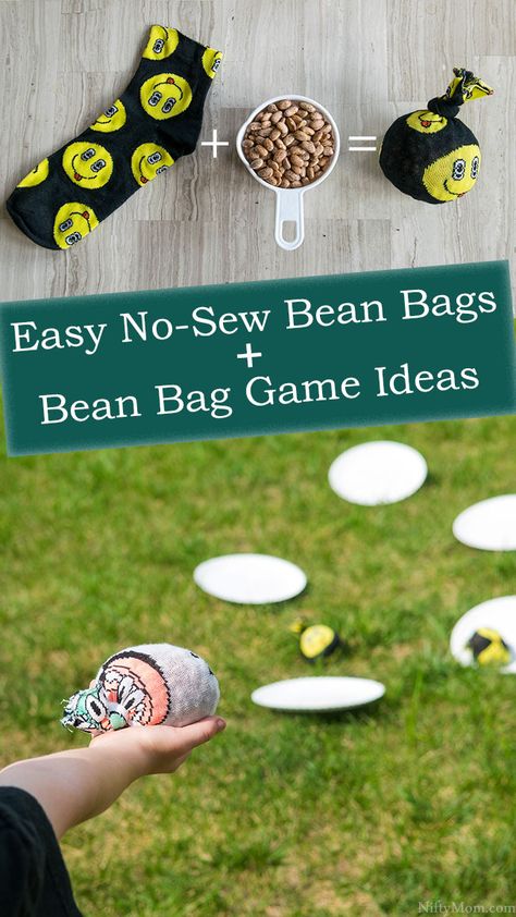 Easy No-Sew Bean Bags & Games Ideas for Kids Games Ideas For Kids, Easy Plastic Bottle Crafts, Bean Bag Activities, Game Ideas For Kids, Diy Bean Bag, Diy Bags No Sew, Bean Bag Games, Sew Ideas, Halloween Games For Kids