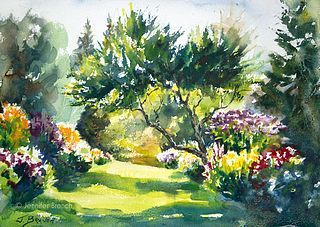 Garden Path Painting Tutorial Rose Garden Art, Path Painting, Watercolor Painting Tutorial, Sketch Tutorial, Shadow Painting, Paintings Tutorials, Branch Art, Bird Sketch, Garden Illustration