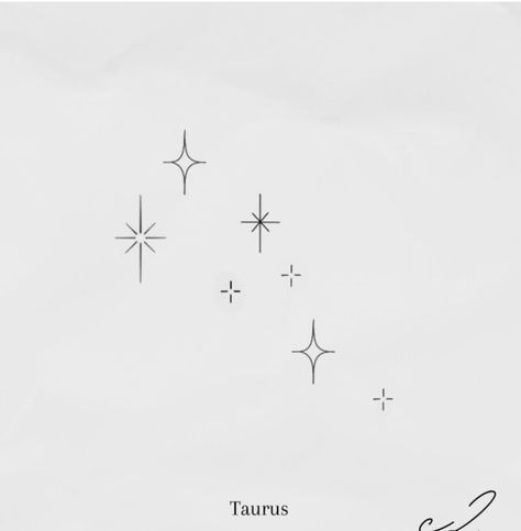 Little Star Tattoo Simple, Taurus Tattoo Stars, Taurus Symbol Tattoo For Women, Star Minimalist Tattoo, Taurus Star Tattoo, Mini Stars Tattoo, Taurus Symbol Tattoo, Star Tattoo On Wrist, Taurus Constellation Tattoo