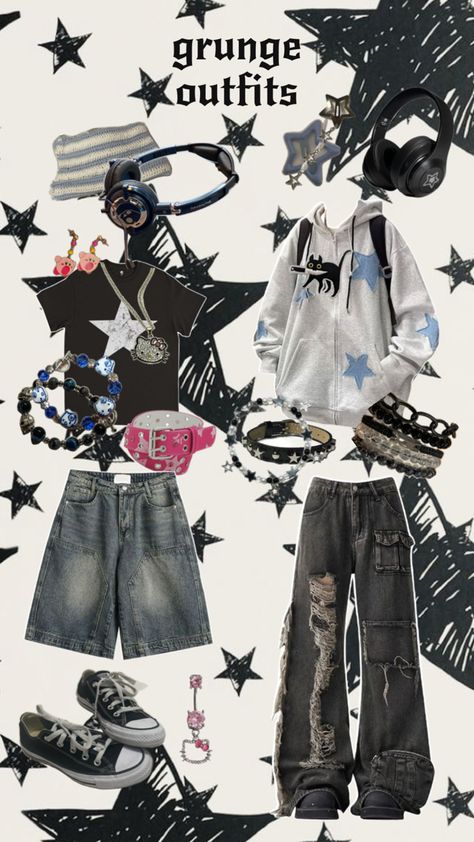 grunge y2k boy / tomboy gender neutral outfits starcore emo jeans bracelets downtown boy headphones // please give credit if you remix Grunge Boy Outfits, Emo Boy Outfits, Downtown Boy, Emo Jeans, Y2k Boy, Gender Neutral Outfits, Boy Styles, Trans Boys, Outfit Grunge