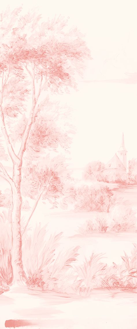 Delft – Blush Pink Toile Wallpaper, Susan Harter, Pink Mural, Blue Mural, Blush Pink Wallpaper, Hydrangea Wallpaper, Dream Farmhouse, Toile Wallpaper, Blush Wallpaper