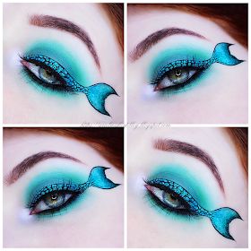 Mermaid Eye Makeup, Pokemon Makeup, Little Mermaid Makeup, Makeup Collage, Mermaid Eyes, Makeup Illustration, Ariel Little Mermaid, White Eyelashes, Princess Makeup