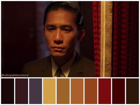 "In the Mood for Love" (2000) Cinema Palettes, Film Composition, Christopher Doyle, Color In Film, Movie Color Palette, In The Mood For Love, Cinema Colours, Mood For Love, Color Script