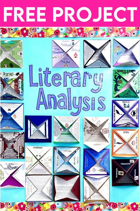 Looking for a hands-on, creative way to wrap up your novel study? The Literary Analysis Creative Square Project is a fun, flexible activity that allows students to showcase their understanding in a unique format. Perfect for middle and high school English classes! Engaging Novel Activities | End of Novel Project | Hands on novel activity Teaching Literary Analysis, Middle School Reading Activities, Novel Activities, Literary Analysis Essay, Novel Study Activities, Literature Activities, Teaching High School English, High School Activities, Literary Elements