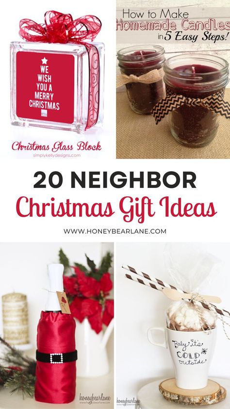 It's almost Christmas! Need gift inspiration for your neighbors? Check out these 20 ideas, including lemon soap, dish towel aprons, peanut butter fudge, hot chocolate gifts, and a Santa bottle cozy! Spread some holiday cheer with these homemade gift options for your neighbors. Neighbor Christmas Gift Ideas, Christmas Glass Blocks, Neighbor Gift Ideas, Bottle Cozy, Hot Chocolate Gifts, Christmas Neighbor, Almost Christmas, Lemon Soap, Bottle Cozies