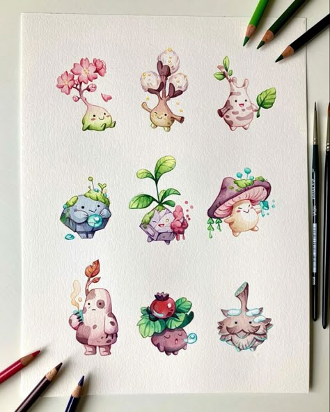 Julia Koerner, Cute Easy Drawings, Drawing Practice, Cute Little Drawings, Dreamy Art, Cute Animal Drawings, Marker Art, Sketchbook Art Inspiration, Creature Art