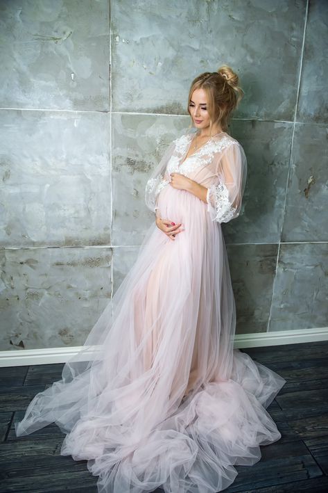 Long light pink maternity dress Dress for Baby shower Dress | Etsy Pink Baby Shower Dress, Vestidos Para Baby Shower, Dress For Baby Shower, Photo Shoot Maternity, Most Expensive Dress, Dress For Pregnant, Tulle Maternity Dress, Pink Maternity Dress, Dress For Pregnant Women