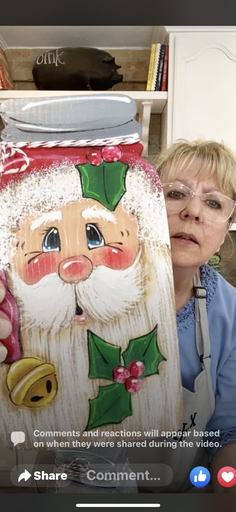 Painted Santas, Tole Painting Patterns Free Folk Art, Santa Faces To Paint On Wood, Painting Santa Faces Easy, Painted Santa Faces, Santa Faces To Paint, Santa Faces, Santa Canvas, Christmas Fair Ideas