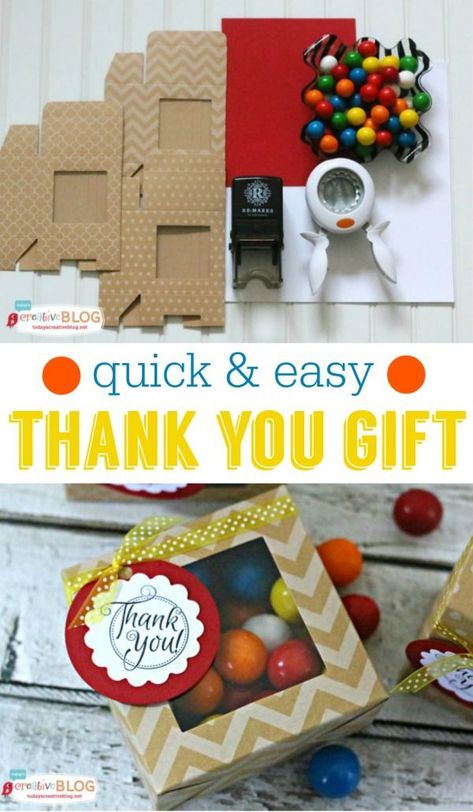 Easy to make Thank You gift idea for co-workers, teachers, delivery people and more. See more on TodaysCreativeLife.com Gift Homemade, Birthday Gift Wrapping, Diy Spring, Creative Blog, Appreciation Gifts, Gag Gifts, Thank You Gifts, Homemade Gifts, Last Minute