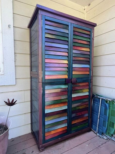 Maximalist Design and Decor | I needed some storage for the back deck for garden supplies Funny Wall Decor, Maximalist Design, Back Deck, The Unicorn, Garden Supplies, Furniture Makeover, The Back, Wall Decor, Funny