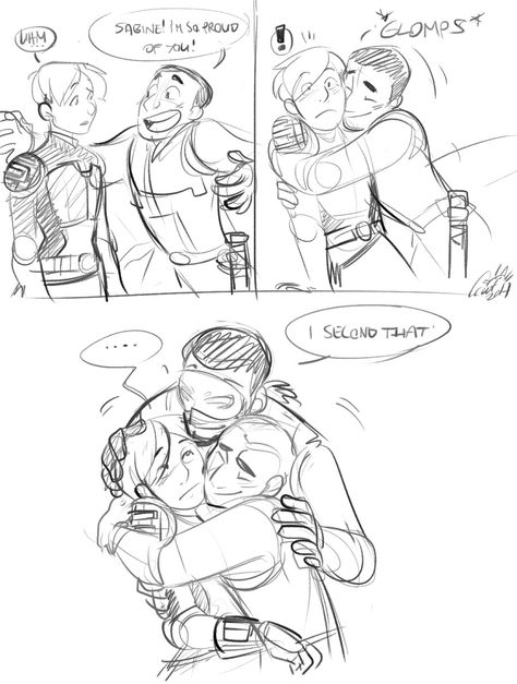 Star Wars Rebels Space Family, Glomp Hug Anime, Star Wars Rebels Ezra X Sabine, Glomp Hug, Star Wars Rebels Fanart, Ezra And Sabine, Sw Rebels, Space Family, Ezra Bridger