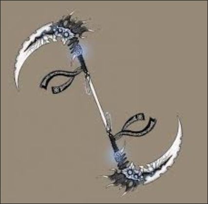 Double sided scythe Evelynn League Of Legends, Pretty Knives, Fantasy Props, Cool Swords, Fashion Design Drawings, X Reader, Rwby, Character Design Inspiration, Anime Character Design