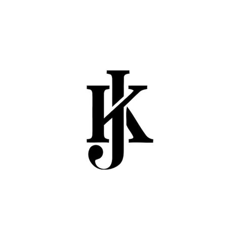 Vector jk logo | Premium Vector #Freepik #vector #kj-logo #jk-logo #jk-fashion #jk-clothign Kj Initials Tattoo, Kj Tattoo, Kj Logo Design, Kj Monogram, Barber Sticker, Name Tattoos On Back, Monogram Logo Typography, K Letter Images, Photography Branding Design