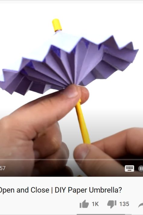 Origami umbrella created using two sheets with hollow enclosure Umbrella With Paper, Diy Paper Umbrella, Origami Umbrella, Easy Origami Tutorial, Origami Tutorial Easy, Paper Umbrella, Paper Umbrellas, Easy Origami, Origami Tutorial