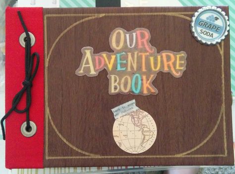 Disney Pixar Up Adventure book.  Hand made scrap/autograph book. Diy Album Photo, Our Adventure Book, Photo Binder, Anniversary Scrapbook, Album Photo Scrapbooking, Album Journal, Travel Memorabilia, Travel Album, Diy Anniversary