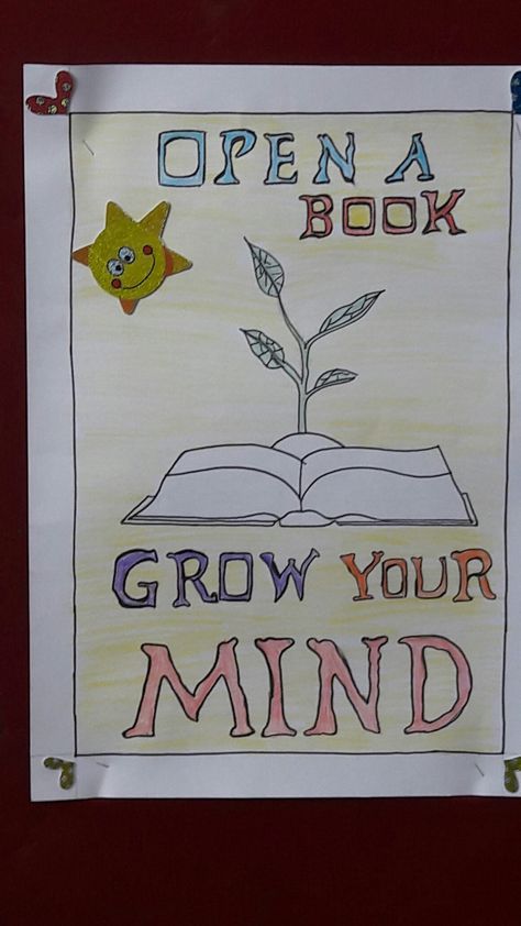 Reading Day Drawing Ideas, Literacy Day Poster, Reading Day Poster, World Book Day Activities, Class Motto, Happy Birthday Photo Editor, International Literacy Day, Literacy Day, Clay Crafts For Kids