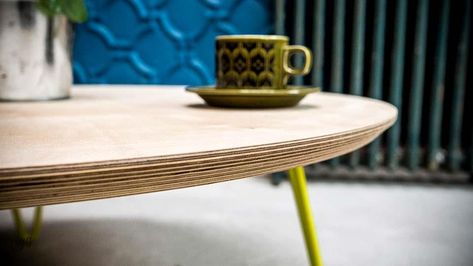 Coffee Table Contemporary, Plywood Coffee Table, Contemporary Coffee Tables, Scandinavian Coffee Table, Plywood Table, Hairpin Leg Table, Round Wood Coffee Table, River Table, Contemporary Coffee Table