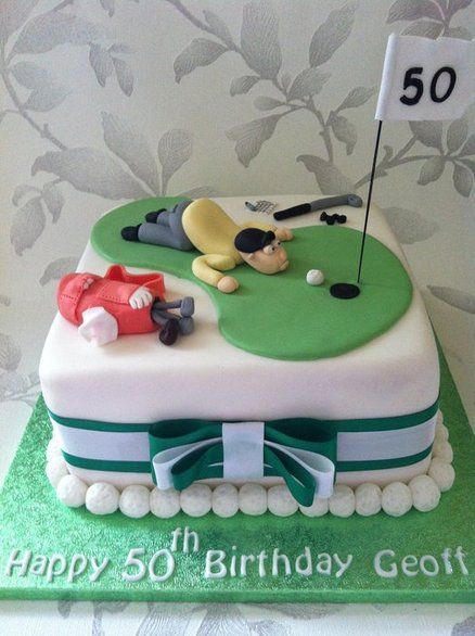 Golfer cake 18th Birthday Cake For Guys, Golfer Cake, Golf Themed Cakes, Golf Birthday Cakes, Golf Cake, Dad Birthday Cakes, Sport Cakes, 18th Birthday Cake, Golf Theme