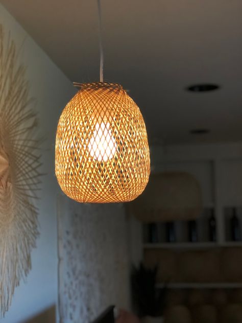 Boho Lampshade, Lampshade Pendant Light, Hanging Lampshade, Bamboo Lampshade, Old Lamp Shades, Bamboo Chandelier, Bamboo Ceiling, Bamboo Light, Hanging Lamp Shade