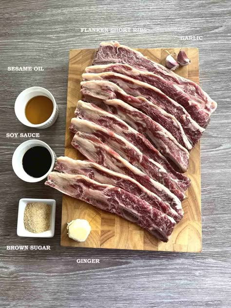 Beef Short Rib Flanken Style, Flanking Short Ribs, Short Rib Flanken Style Recipe, Beef Chuck Short Ribs Flanken Style, Flanken Ribs Recipes Oven, Beef Short Ribs Air Fryer Recipes, Flanked Beef Short Rib Recipes, Flanken Beef Short Rib Recipes, Thinly Sliced Beef Short Ribs