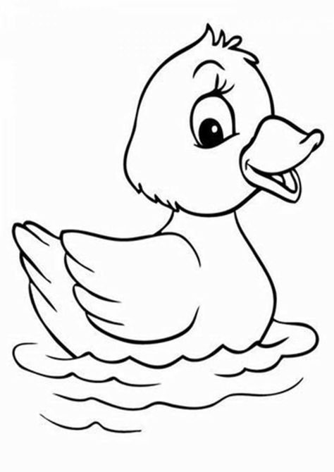 Free & Easy To Print Farm Coloring Pages - Tulamama Duck Raincoat, Duck Template, Animated Duck, Template Color, Farm Coloring Pages, Baby Cartoon Drawing, Duck Drawing, Fish Coloring Page, Baby Duck