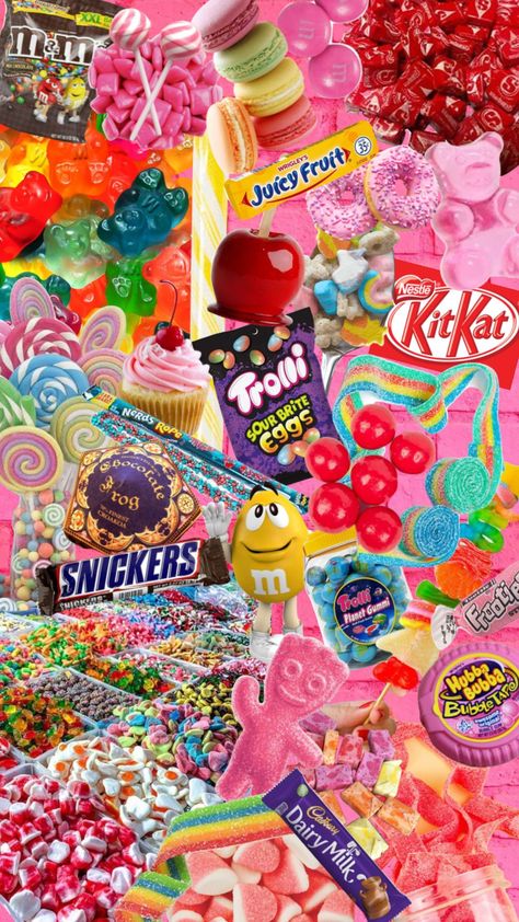 How To Make Yummy Food, Candy Wallpaper Aesthetic, Sweets Art, Candy Wallpaper, Edible Eyes, Candy Background, Squishies Diy, Funky Wallpaper, Disney Stuffed Animals