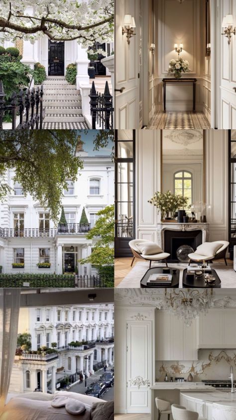 Dream House London, Homes In London, London Home Aesthetic, British Townhouse, Luxury London House Exterior, London Townhouse Luxury, London Home Aesthetic Exterior, Old London House Aesthetic, London Townhouse Interior