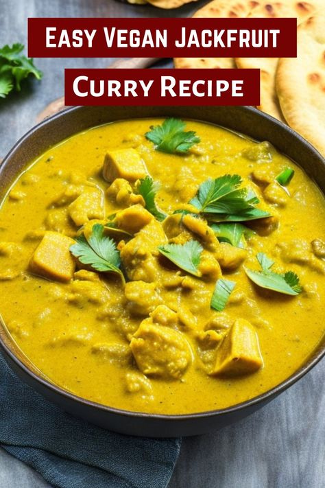 Easy Vegan Jackfruit Curry Recipe Ripe Jackfruit, Jackfruit Curry, Vegan Jackfruit, Canned Jackfruit, Vegan Curry Recipes, Jackfruit Recipes, Vegan Curry, Recipes Vegan, Curry Recipe