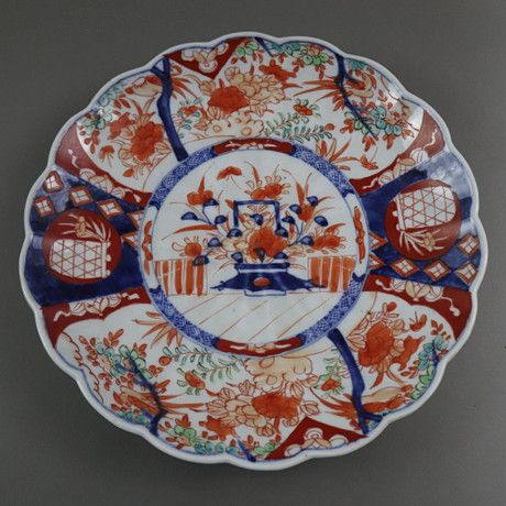 IMARI PORCELAIN PLATE - Japan, painted in underglaze blue, red and green. Imari Porcelain, Porcelain Plate, Porcelain Plates, Cobalt, Handles, Porcelain, Ceramics, Japan, Things To Sell