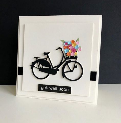 Train Cards, Bike Card, Handmade Greeting Card Designs, Bicycle Cards, Projets Cricut, Hand Made Greeting Cards, Cards Making, Card Crafting, Paper Crafts Card