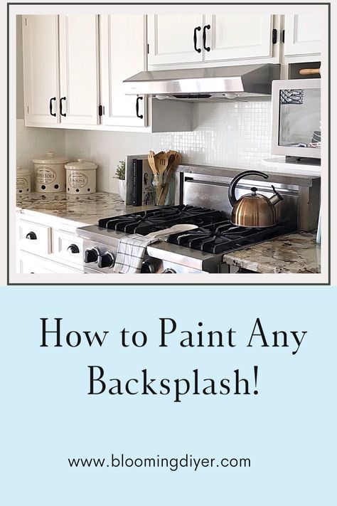 How To Paint Over Kitchen Tile Backsplash, How To Glaze Tile Backsplash, High Gloss Backsplash, Painted Brick Tile Backsplash, Best Paint For Tile Backsplash, Painted Ceramic Tile Backsplash, How To Paint Backsplash Tile Kitchens, Diy Painted Backsplash Kitchen, Painting Subway Tile Backsplash