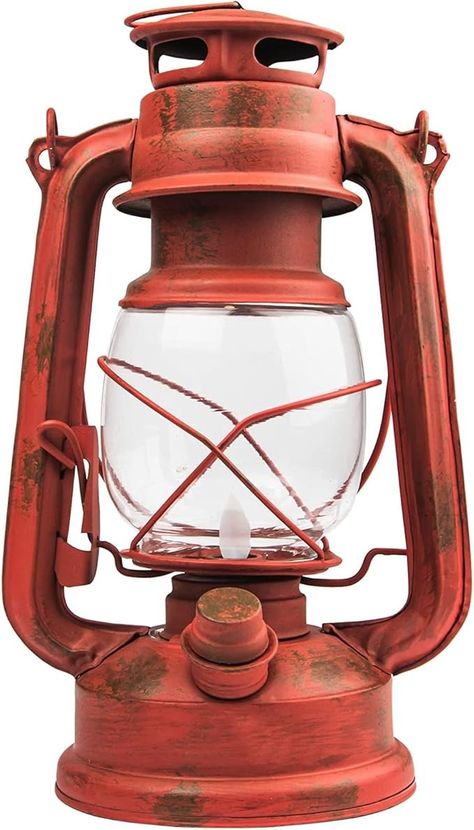 Amazon.com: NEBO 15 LED Lantern, 9" Battery Operated Traditional Metal Lantern Design for Indoor/Outdoor Use, Rustic Red : Home & Kitchen Red Everything, Lantern Candle Decor, Lantern Design, Vintage Lanterns, Led Lantern, Metal Lanterns, Candle Lanterns, Modern Technology, Rustic Design