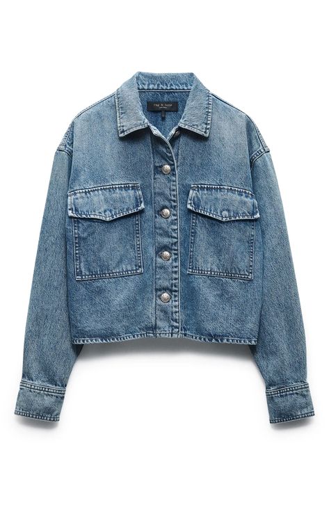 rag & bone Jaiden Denim Jacket | Nordstrom Keep It Cool, Jacket Design, Flap Pocket, Rag & Bone, Denim Fashion, Gorgeous Dresses, Denim Jacket, Vintage Items, Nordstrom